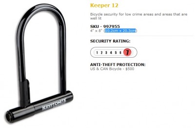 Kryptonite KEEPER 12 STD fietsslot 1