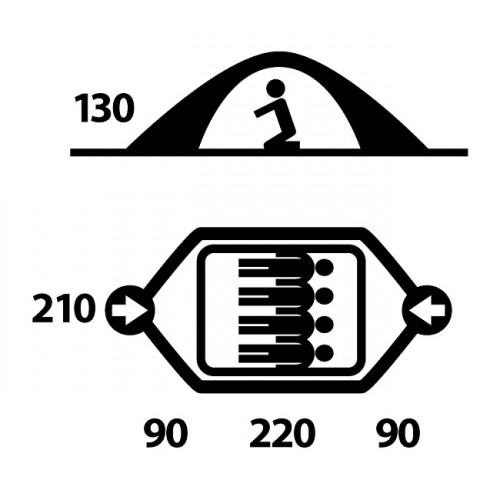 Husky BRIGHT tent (4 personen) 3