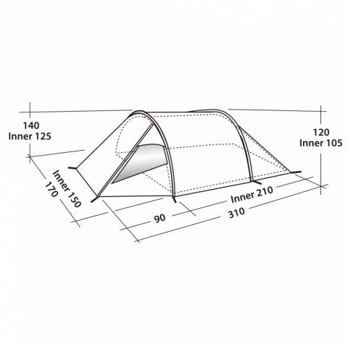 EasyCamp tent tornado 300 gray 120169 9