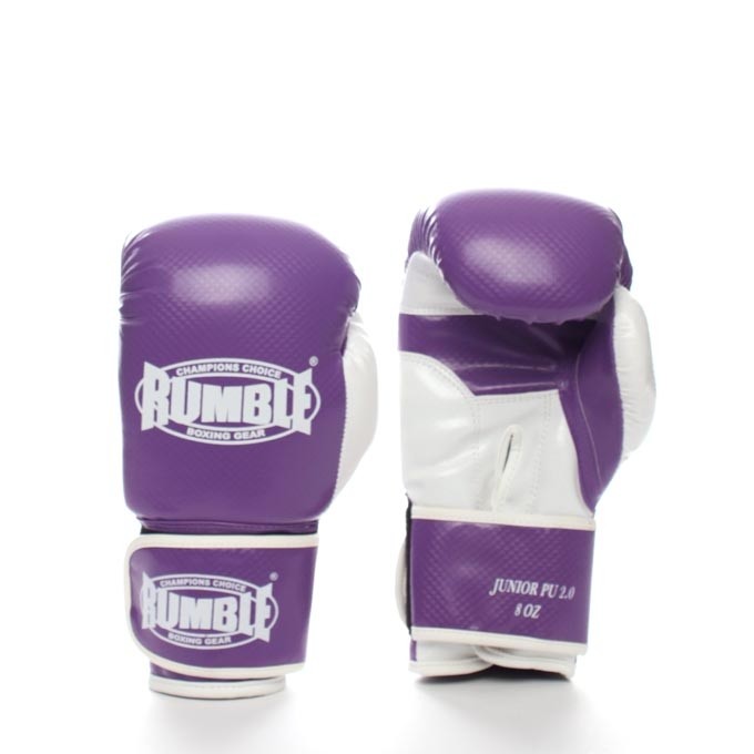 Rumble bokshandschoen junior PU 2.0 paars-wit