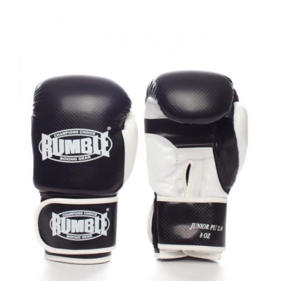 Rumble boxing glove junior PU 2.0 black-white