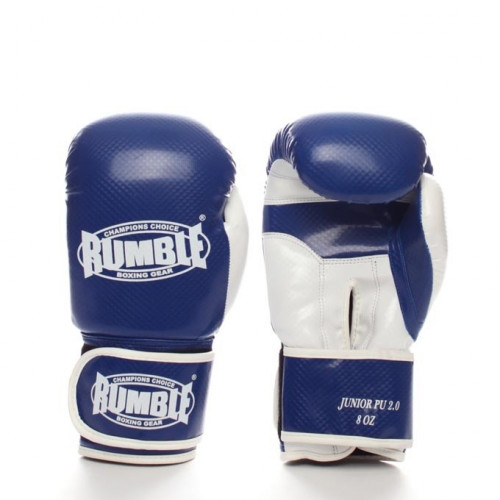 Rumble Bokshandschoen Junior Pu 20 Blauw Wit rumble kopen in de aanbieding