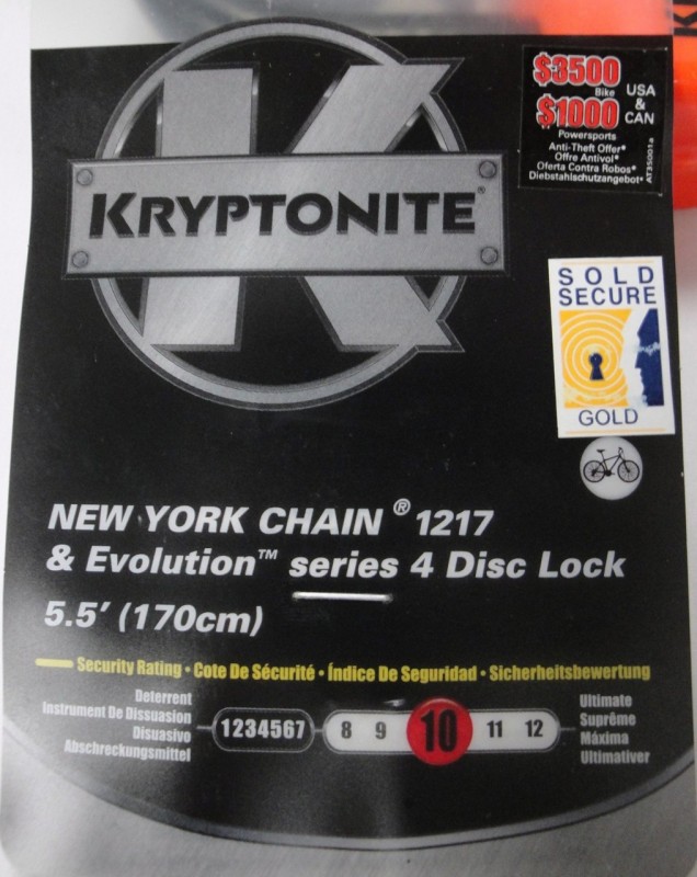 Kryptonite NEW YORK chain with EVOLUTION 4 disck lock (170 cm) 3