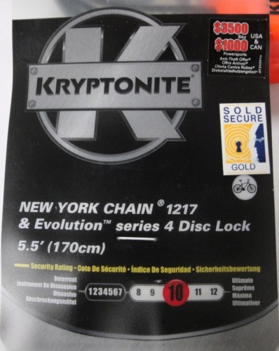 Kryptonite NEW YORK chain with EVOLUTION 4 disck lock (170 cm) 3
