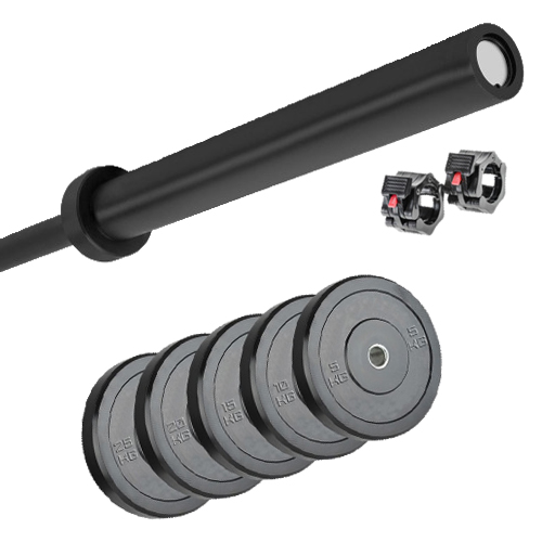 Strongman olympische halterset voordeelset (Zwart) 1