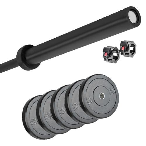 Strongman olympische halterset voordeelset (Zwart) 1