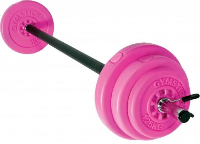GYMSTICK 20 kg pump set met trainingsvideo (Roze) 2