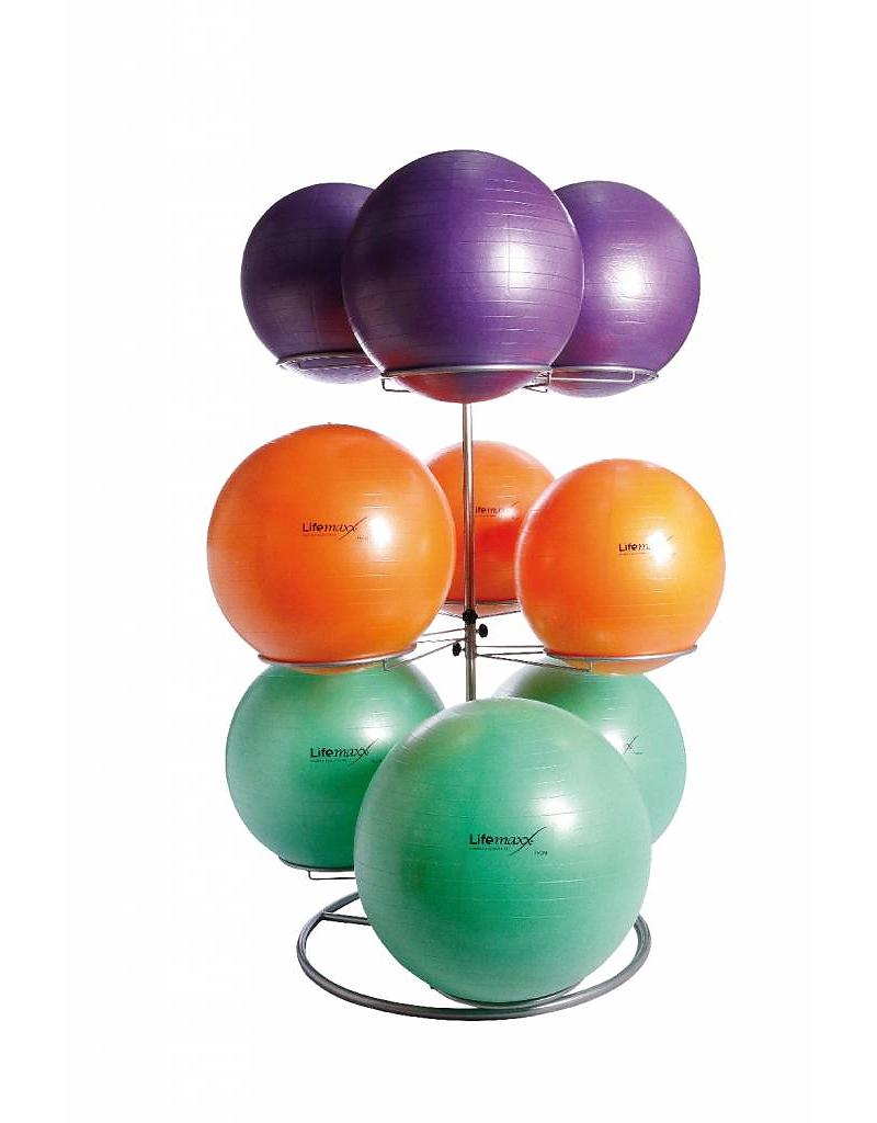 Lifemaxx Gymball rack for 9 gymballs (silver)