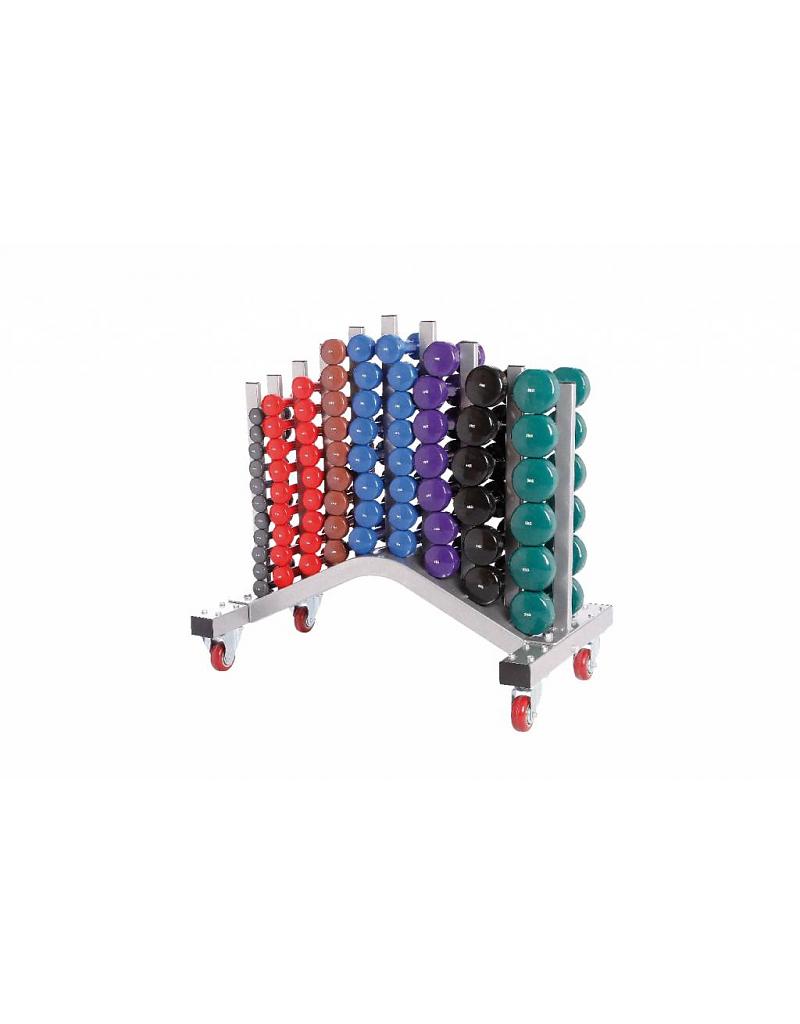Lifemaxx vinyl dumbbell rack with wheels