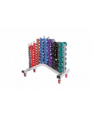 Lifemaxx vinyl dumbbell rack with wheels
