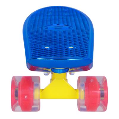 Worker penny board chrome blauw mirra met lichtgevende wielen (22 inch) 2