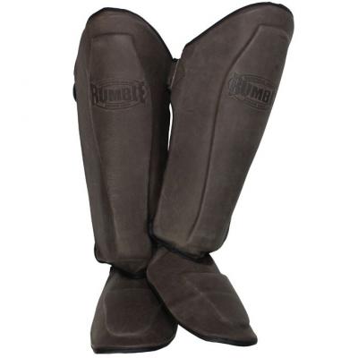 Rumble shin guard retro leather