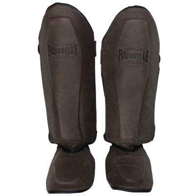 Rumble shin guard retro leather 1