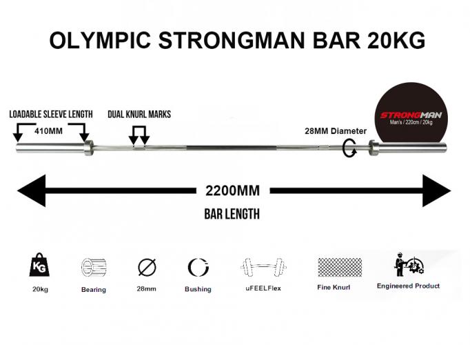 Olympische halterstang Strongman (220 cm) 4