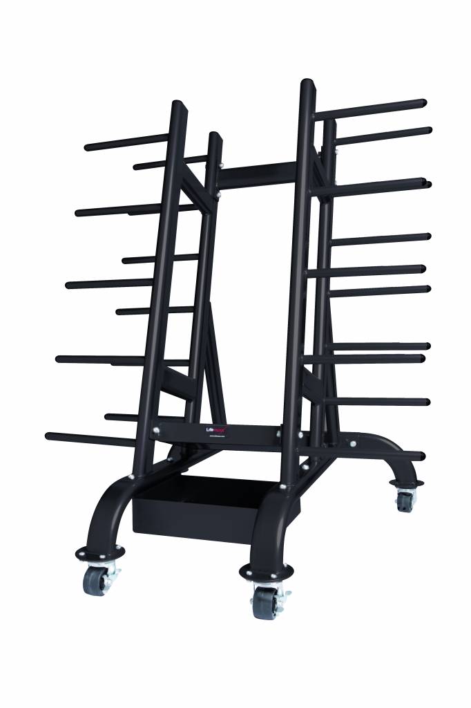 Lifemaxx Body pump rack for max. 30 sets (silver)