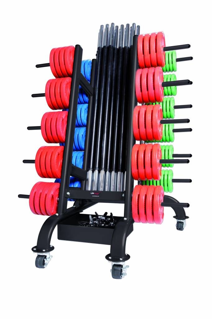 Lifemaxx Body pump rack for max. 30 sets (silver) 1