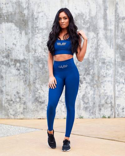 Gavelo Plain Blue suede Leggings 5