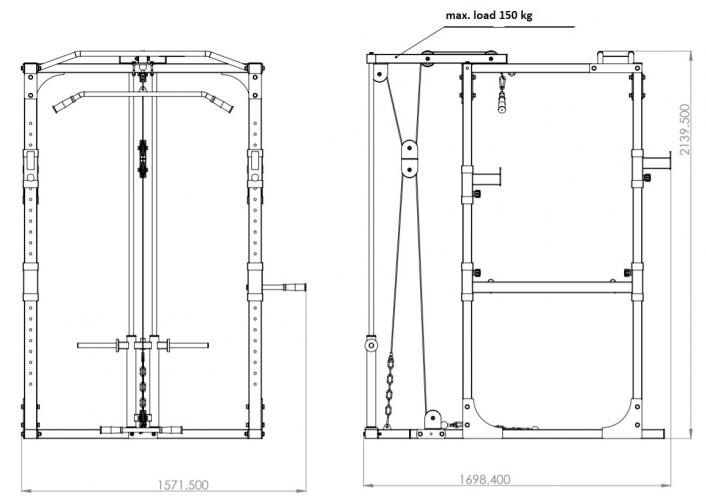 RawFitness Lat Pulley voor RawFitness Power rack 1