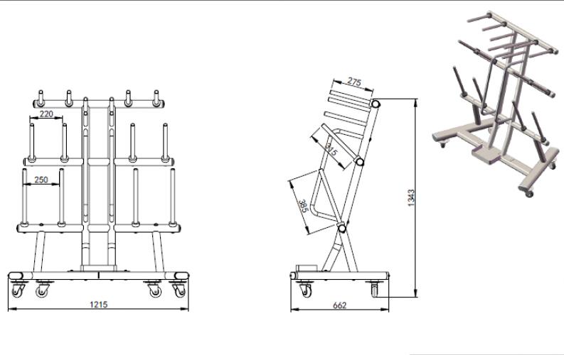 RawFitness opbergrek voor pump haltersets 1