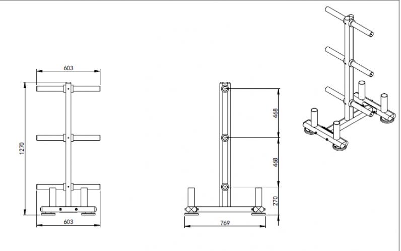 Olympic plate and barbell rack RF-7070 1