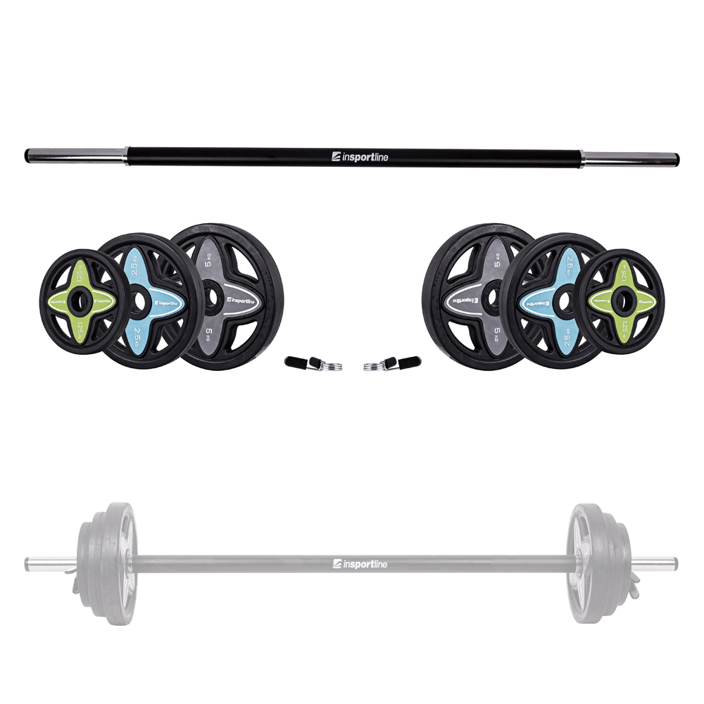 Insportline Barbell + Bumperplate set (2-20kg)