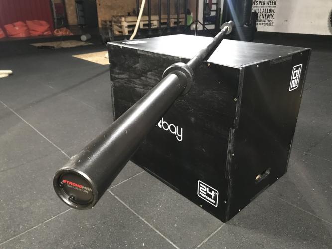 Strongman olympische zwarte halterstang 220 cm (20 kg) 8