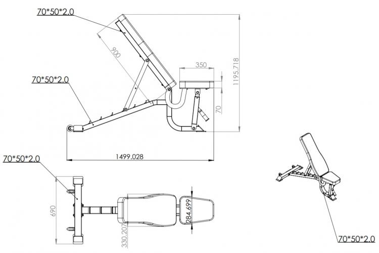 RawFitness adjustable weight bench 6