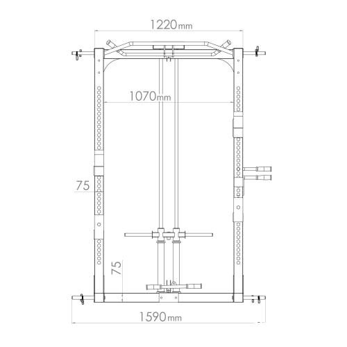 RawFitness power rack PRO + lat pulley 4