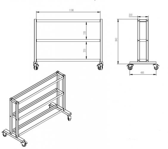 Insportline fitness ball rack op wieltjes 5