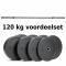 Halterstang inclusief bumper plates 120 kg