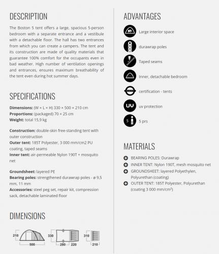 Husky BOSTON tent (5 personen) 14