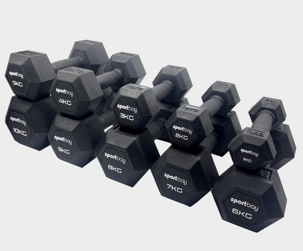 Sportbay Rubber HEXA Dumbbells