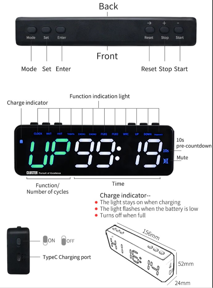 Crossfit timer met magnet 6