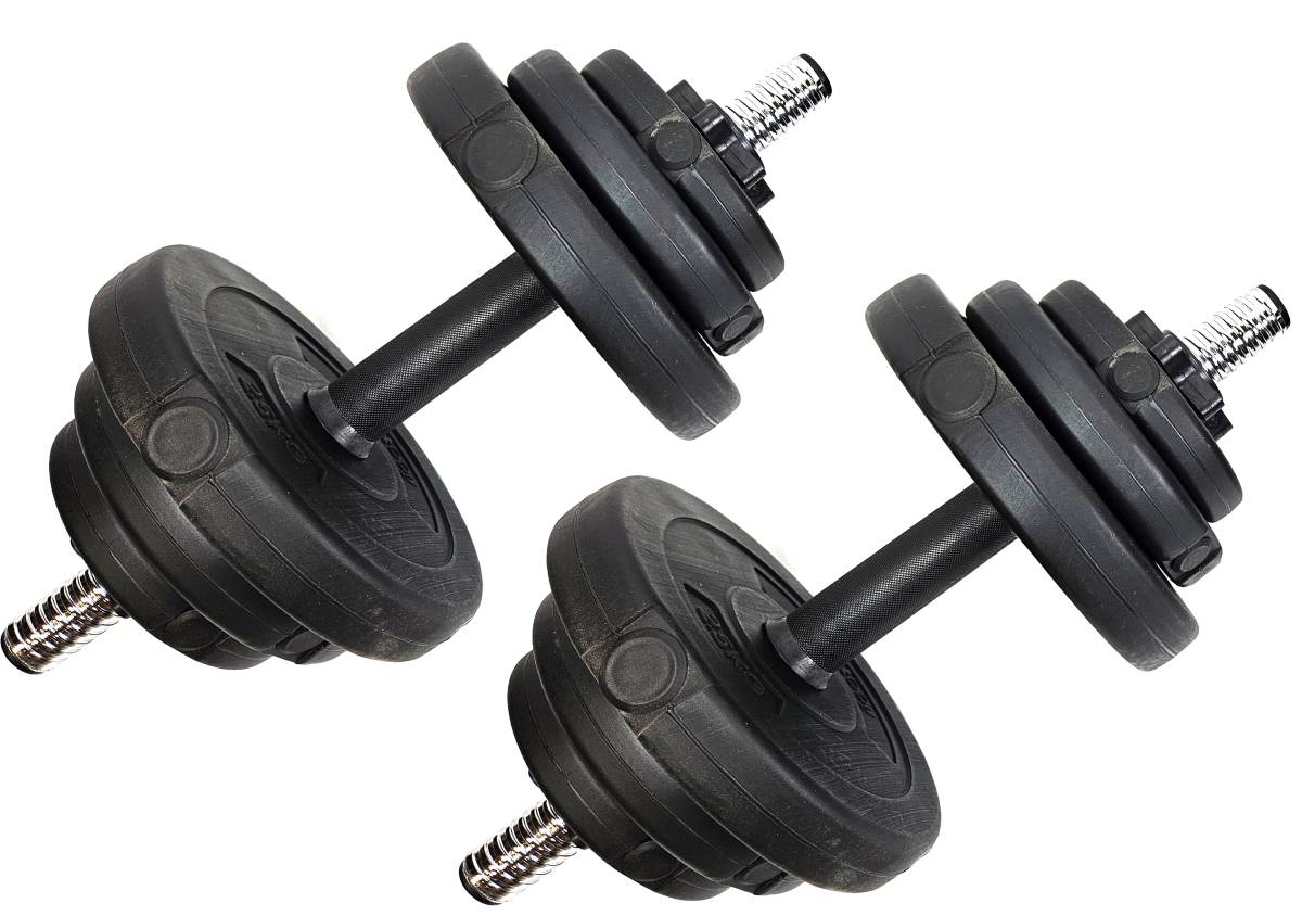 Dumbbell set met cement vulling (2 x 10 kg) 4