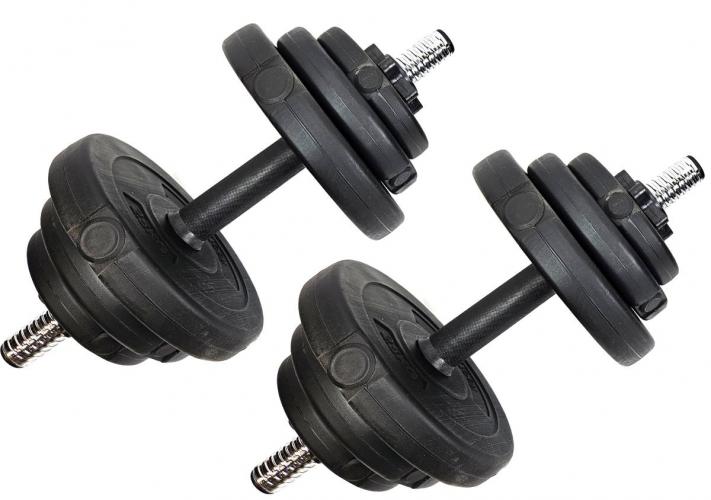 Dumbbell set met cement vulling (2 x 10 kg) 4