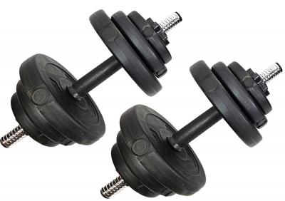 Dumbbell set met cement vulling (2 x 10 kg) 4