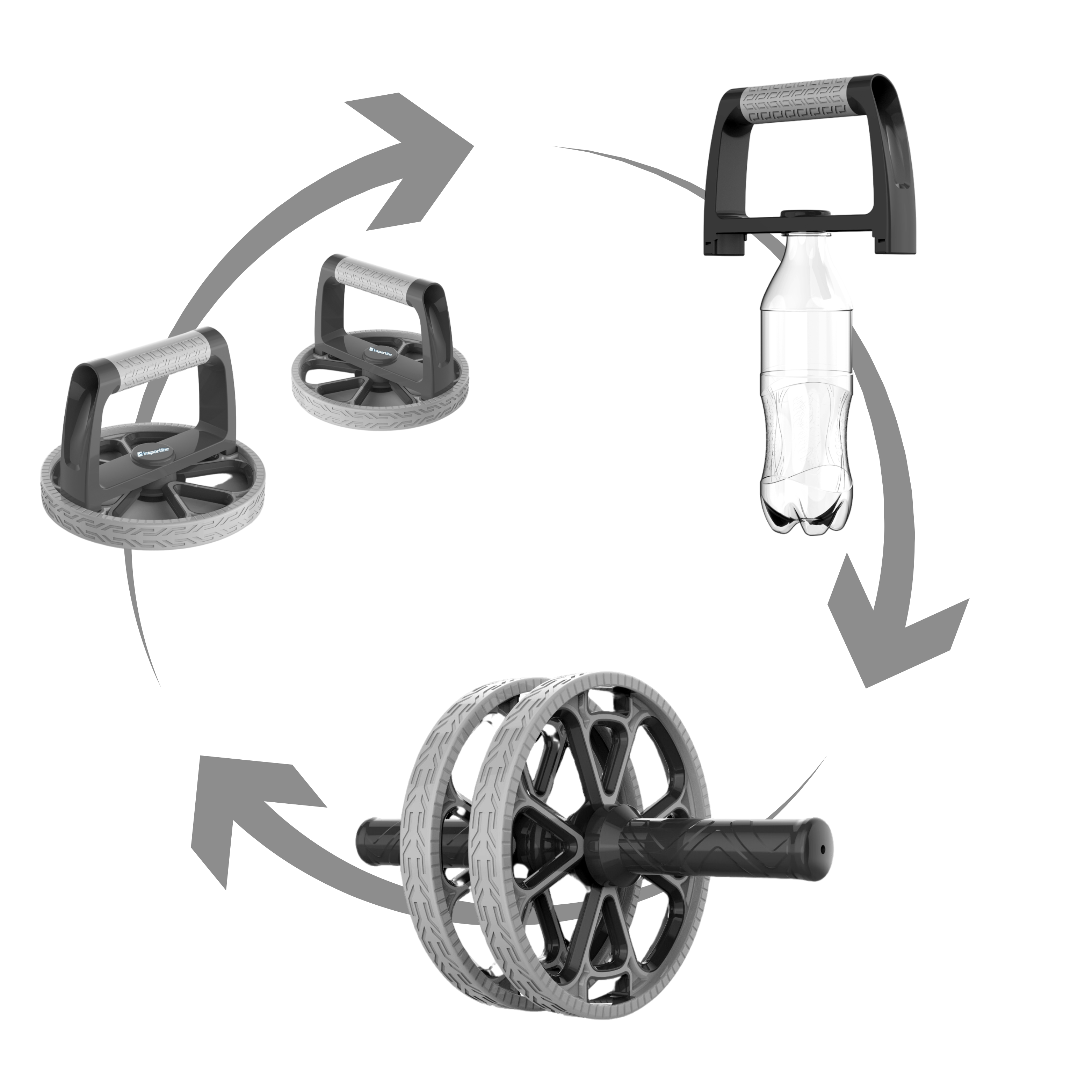 3-in-1 buikspierwiel inSPORTline Pushabroll