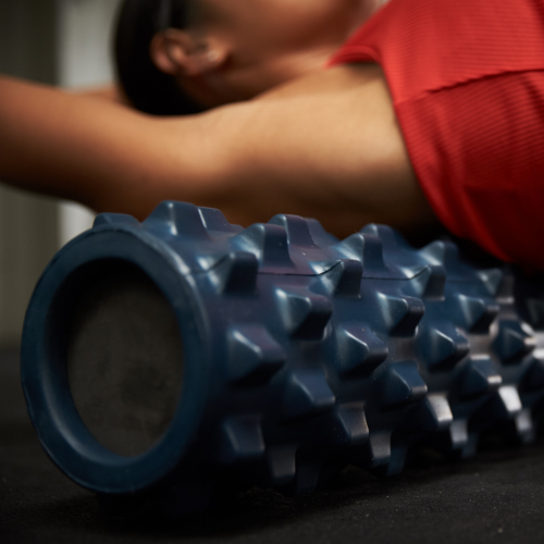 RumbleRoller 22" Mid Size Original Blauw Textured Foam Roller 2
