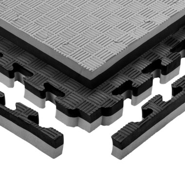 Tatami-Puzzle-Mat-inSPORTline-Malmeida-100-x-100-x-4-cm-mocha-mousse-černá-vzor-5-proužků