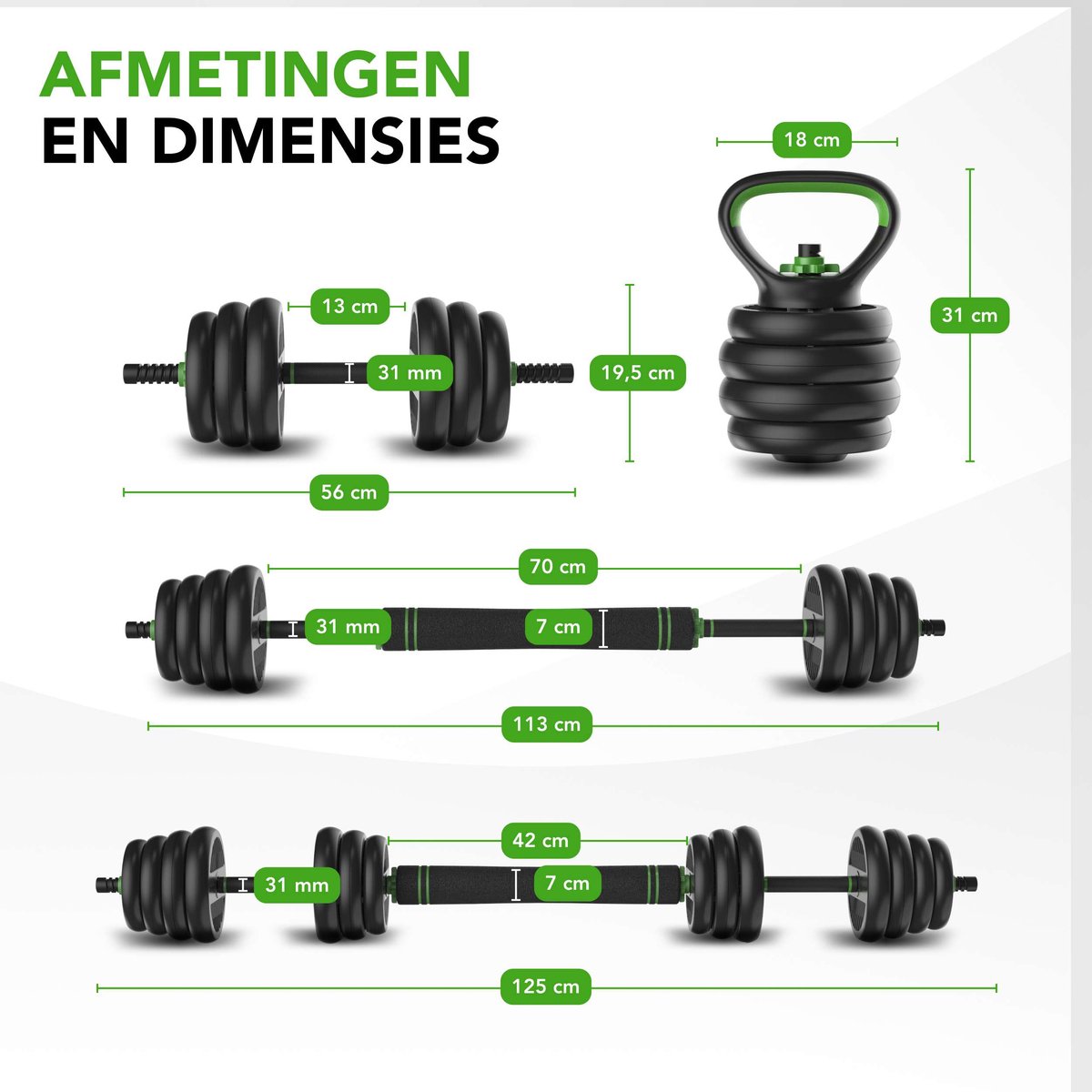 Tunturi dumbbell set 28 kg 1
