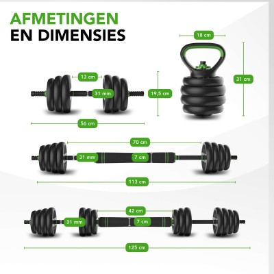 Tunturi dumbbell set 28 kg 1