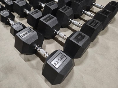 Kraftstation – Verstellbare Hantelbank, 220kg Hex-Hanteln & 3-stufiges Rack 9