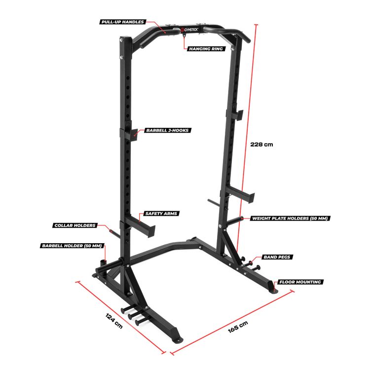 Gymstick Half-Power Rack met verstelbare J-haken 1