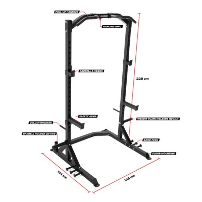 Gymstick Half-Power Rack met verstelbare J-haken 1