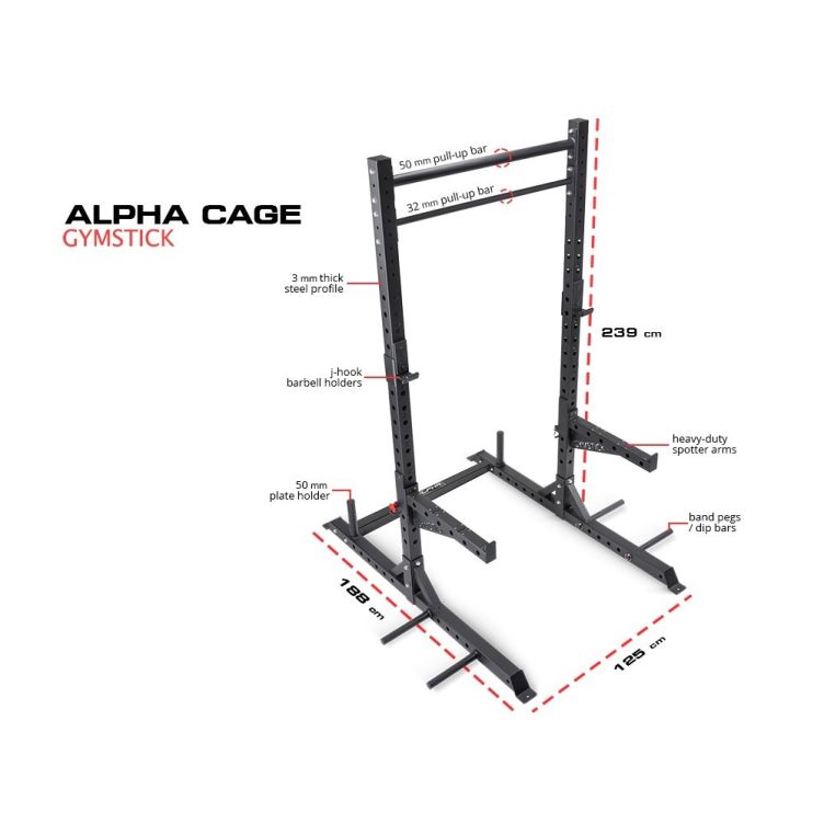 Gymstick Alpha Cage Half Power Rack 1